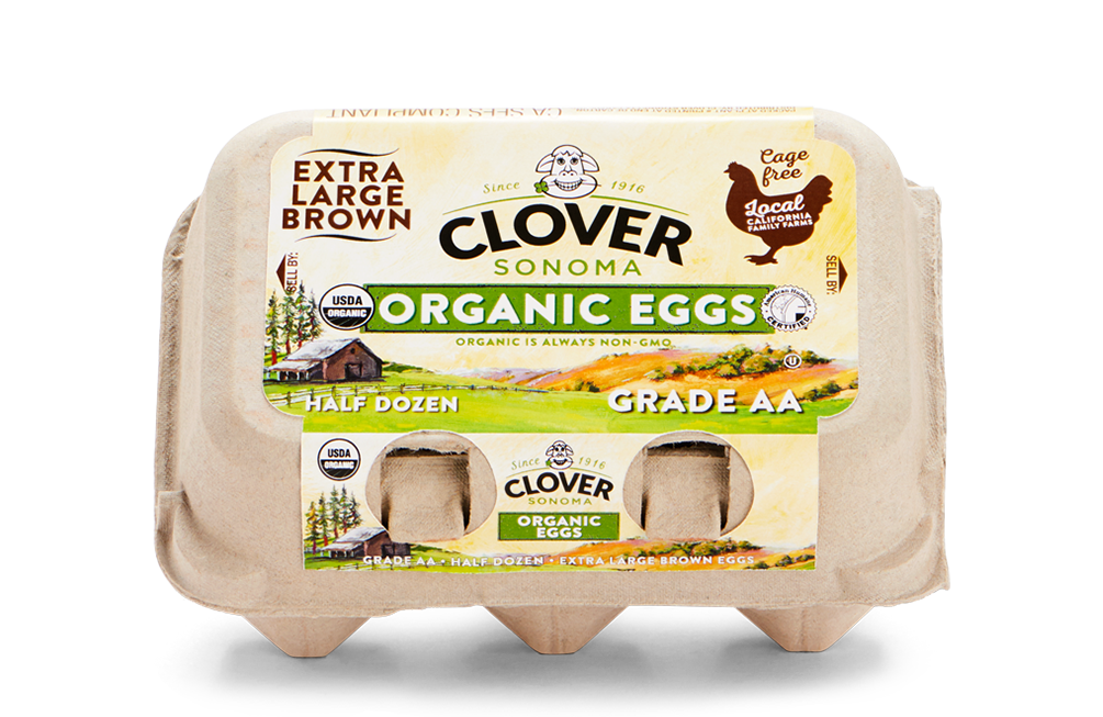 Large Organic Brown Eggs From Clover's Local Northern California Farms