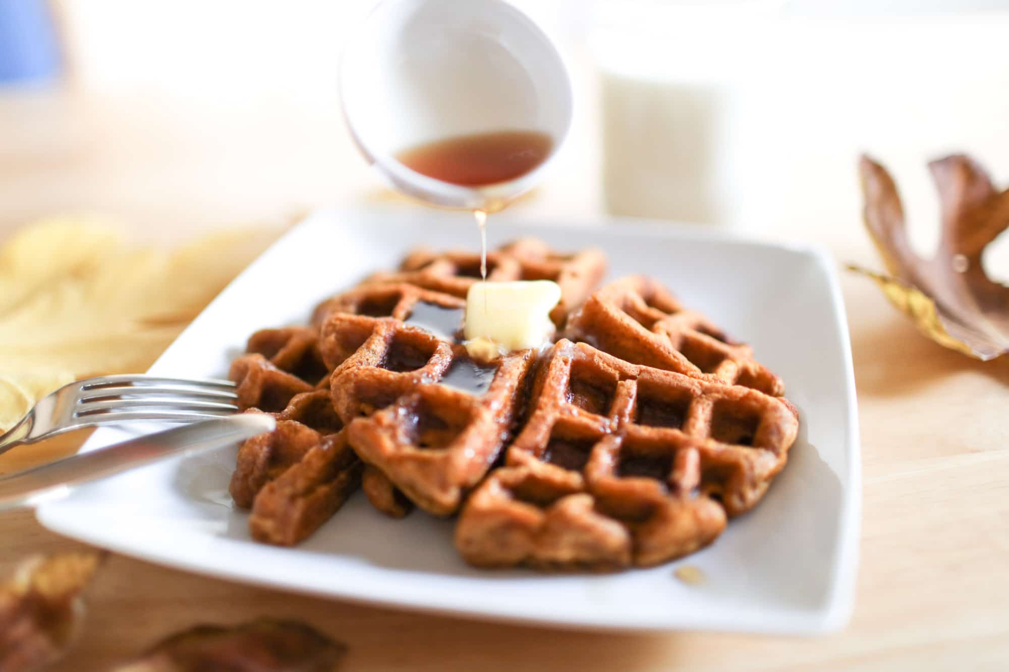 Pumpkin Spice Waffles - Clover