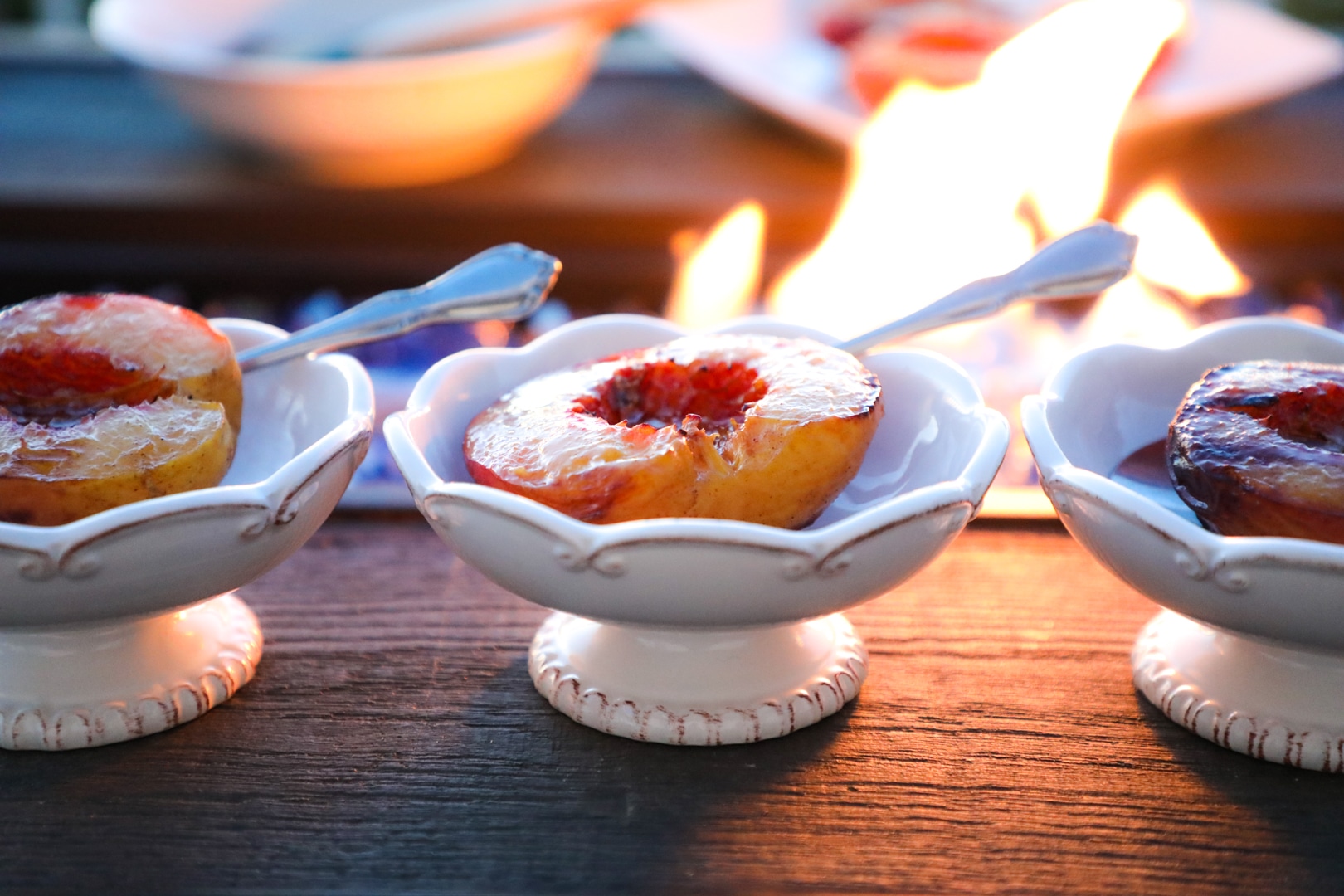 Grilled Peaches with Cinnamon, Brown Sugar & Clover Butter - Clover