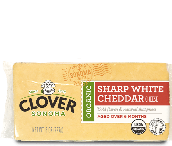 Organic Sharp White Cheddar Cheese – Block 8 oz