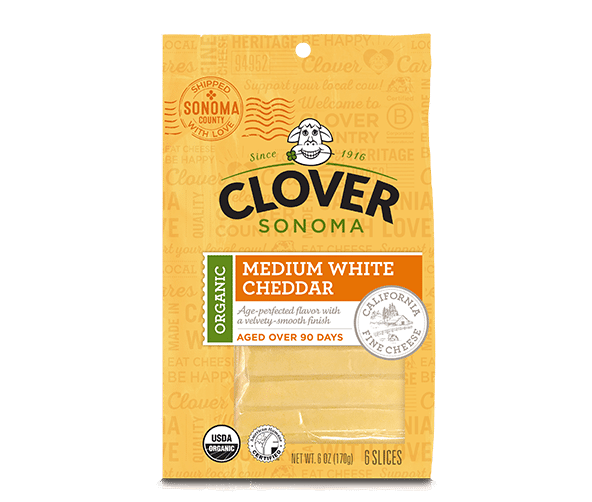 Clover Sonoma Organic Medium White Cheddar Cheese Slices