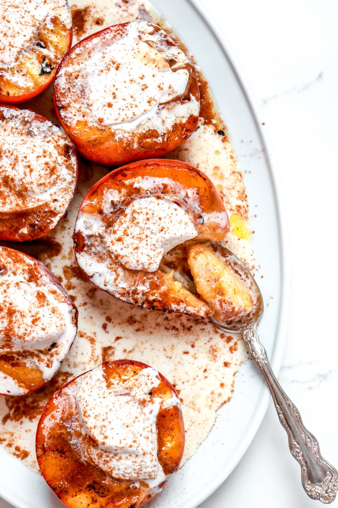 Grilled Cinnamon Sugar Peaches with Ice Cream | Recipes | Clover Sonoma