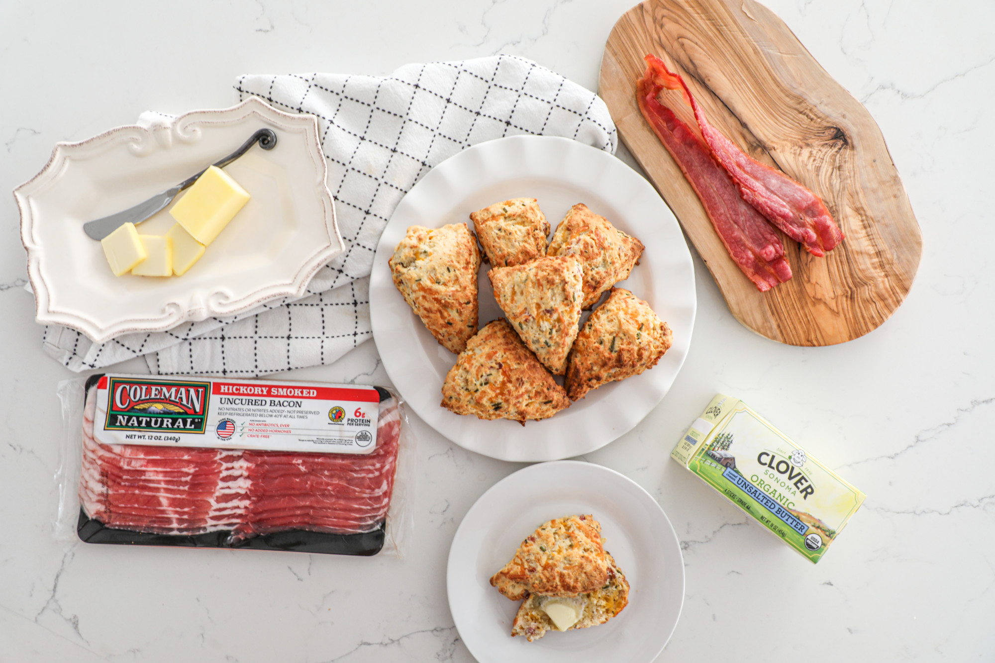 Savory Bacon and Cheddar Cheese Scones - Clover