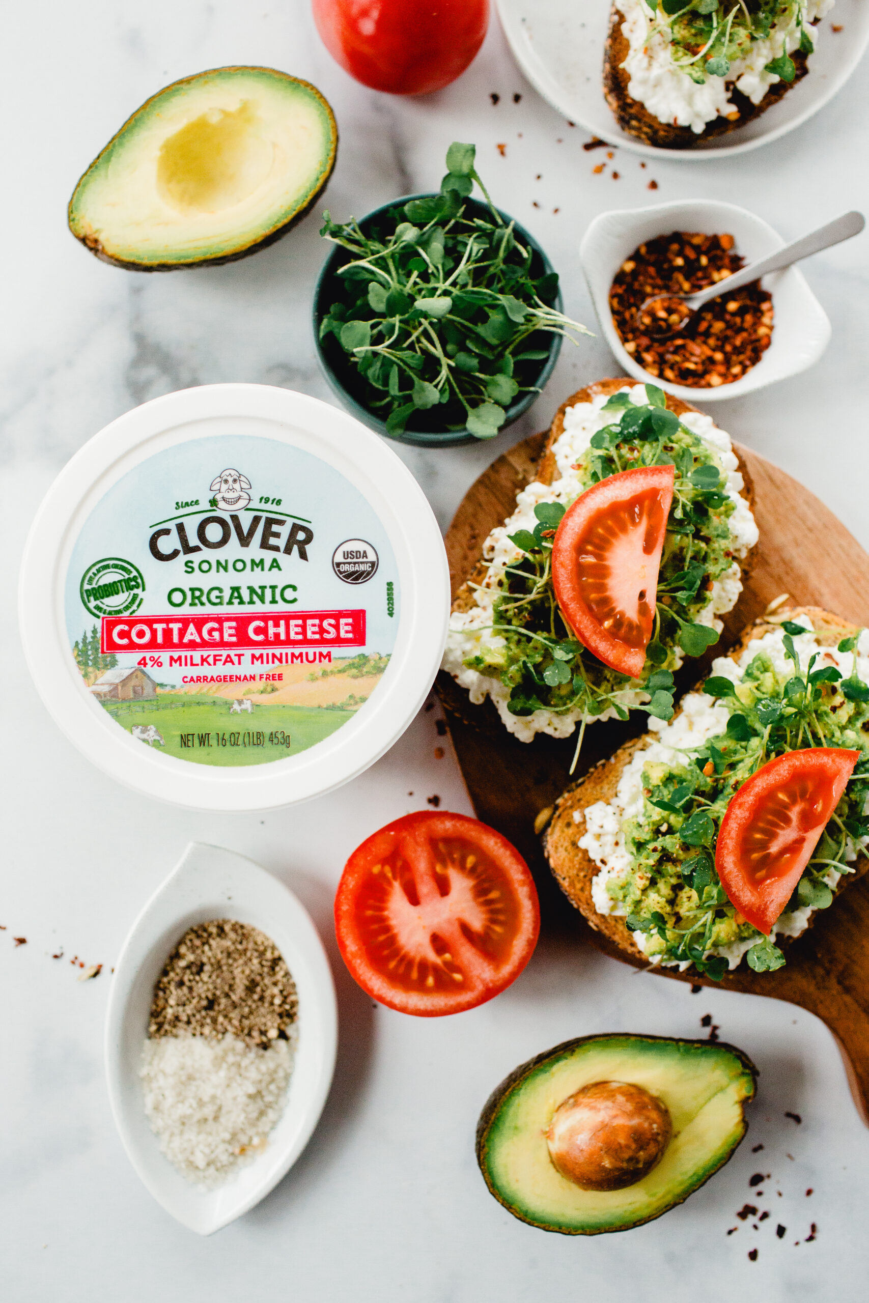 Avocado Cottage Cheese Toast - Clover
