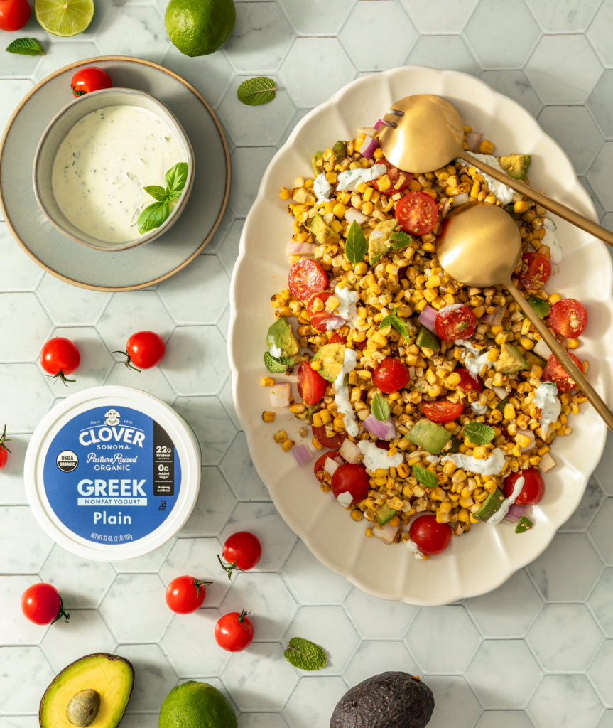Summer Corn Salad with Greek Yogurt Ranch - Clover