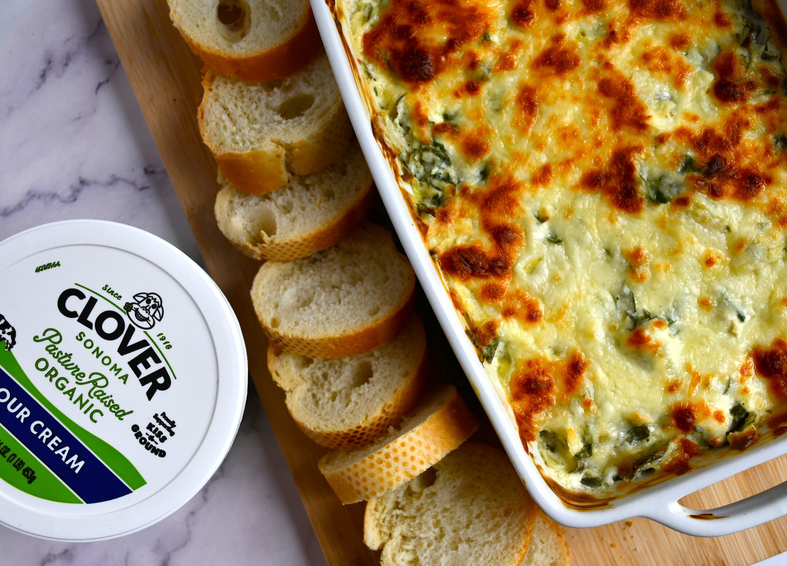 Baked Spinach Artichoke Dip - Clover